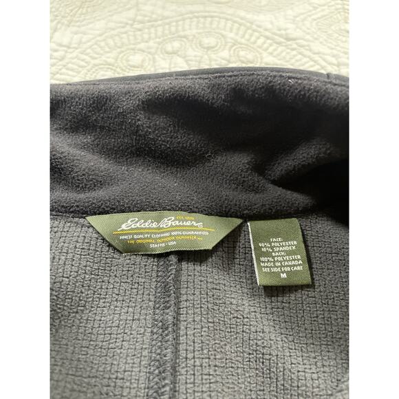 Eddie Bauer Men’s Softshell Jacket Fleece Lined Black Full Zip Size M - Picture 2 of 8